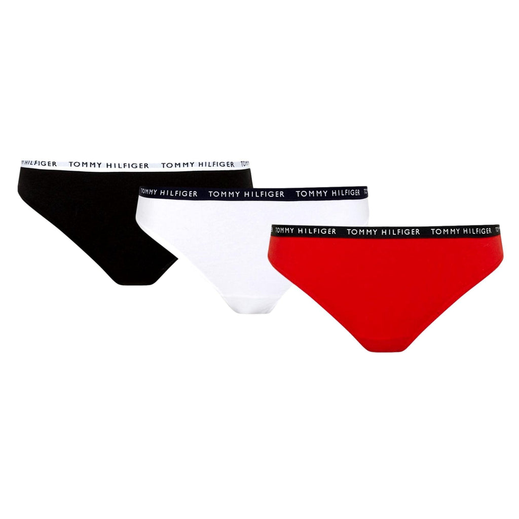 Tommy Hilfiger Recycled Cotton Thongs 3 Pack - White/Desert Sky/Primary Red - Utility Bear