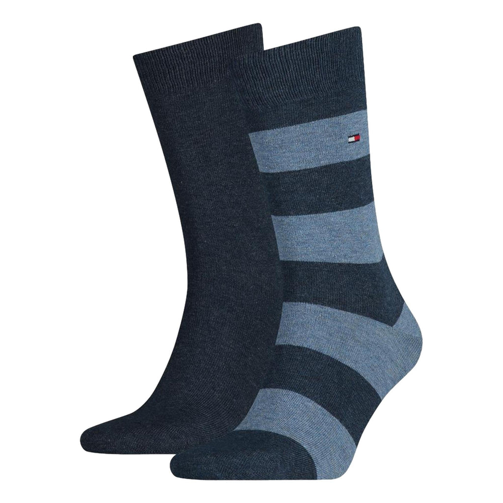 Tommy Hilfiger Rugby Striped Socks 2-Pack - Jeans - Utility Bear