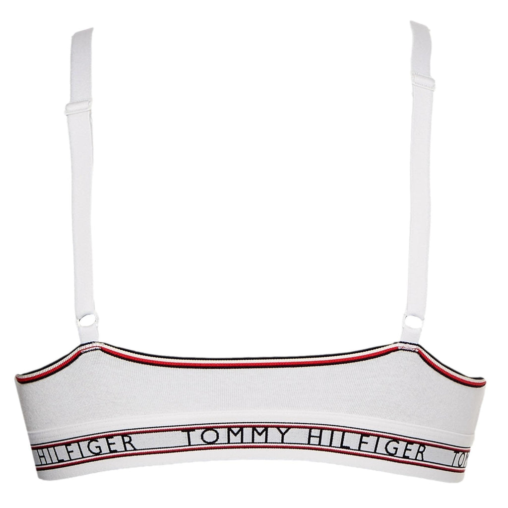 Tommy Hilfiger Signature Tape Unlined Triangle Bralette - White - Utility Bear