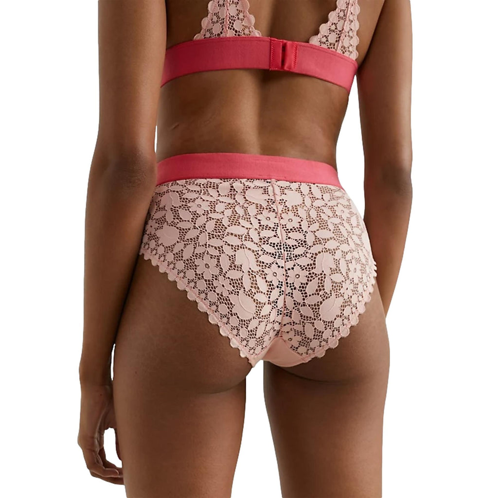 Tommy Hilfiger Signature Waistband High Waisted Lace Briefs - Cosmetic Peach - Utility Bear