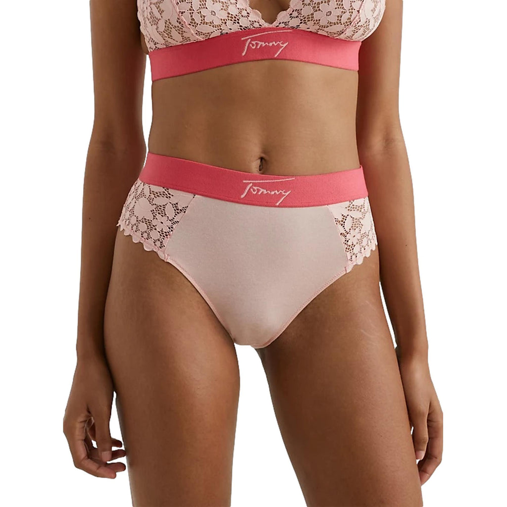 Tommy Hilfiger Signature Waistband High Waisted Lace Briefs - Cosmetic Peach - Utility Bear