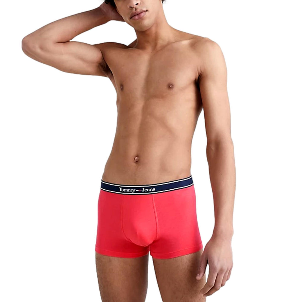 Tommy Hilfiger Tommy Jeans Essential Logo Waistband Trunks - Laser Pink - Utility Bear