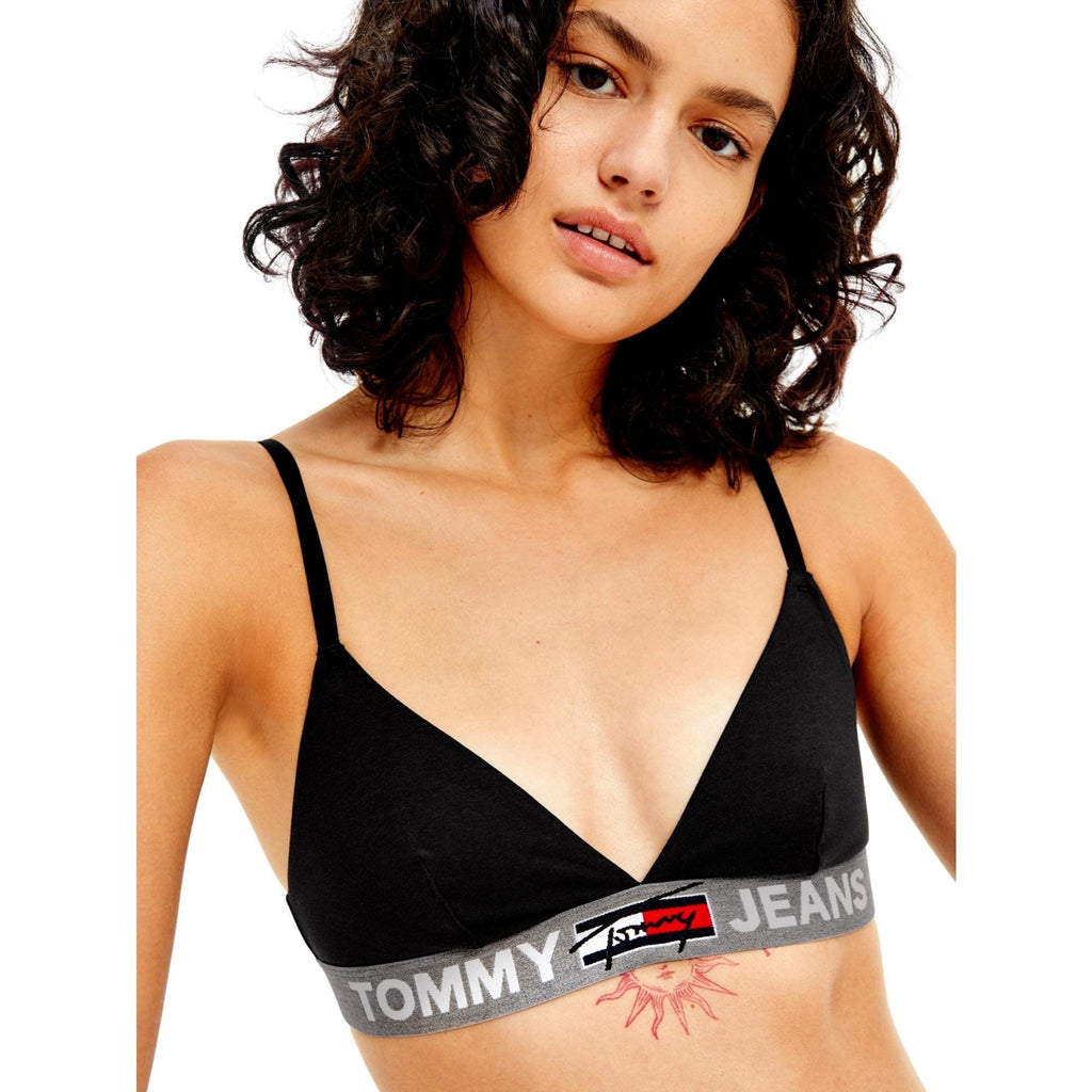 Tommy Hilfiger Tommy Jeans Logo Underband Triangle Bralette - Black - Utility Bear