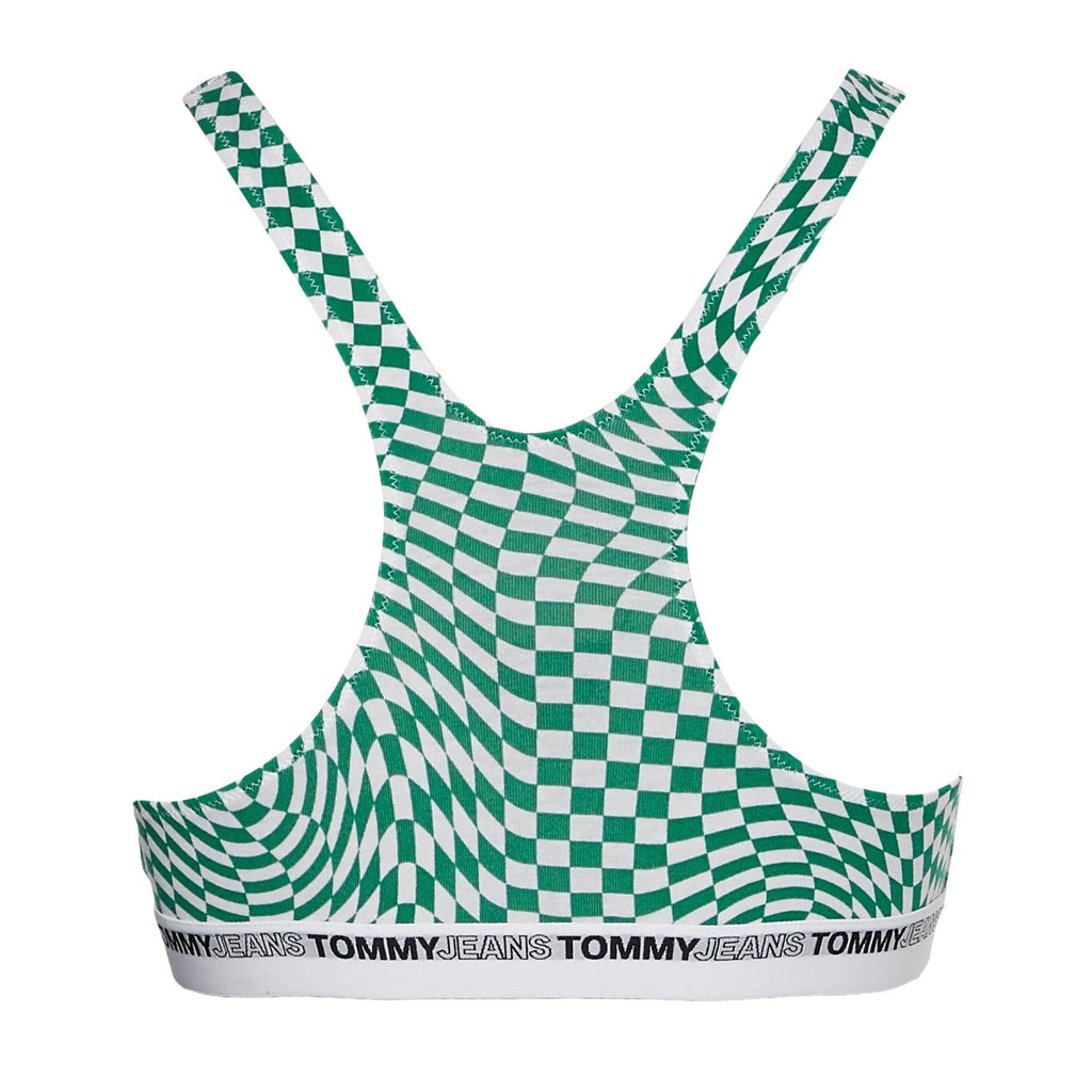 Tommy Hilfiger Tommy Jeans Recycled Cotton Bralette - Warped Check - Utility Bear