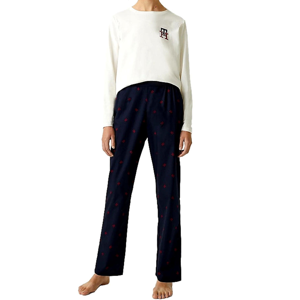 Tommy Hilfiger Women'S Th Monogram Pyjamas & Slippers Gift Box - Ivory/Rouge - Utility Bear