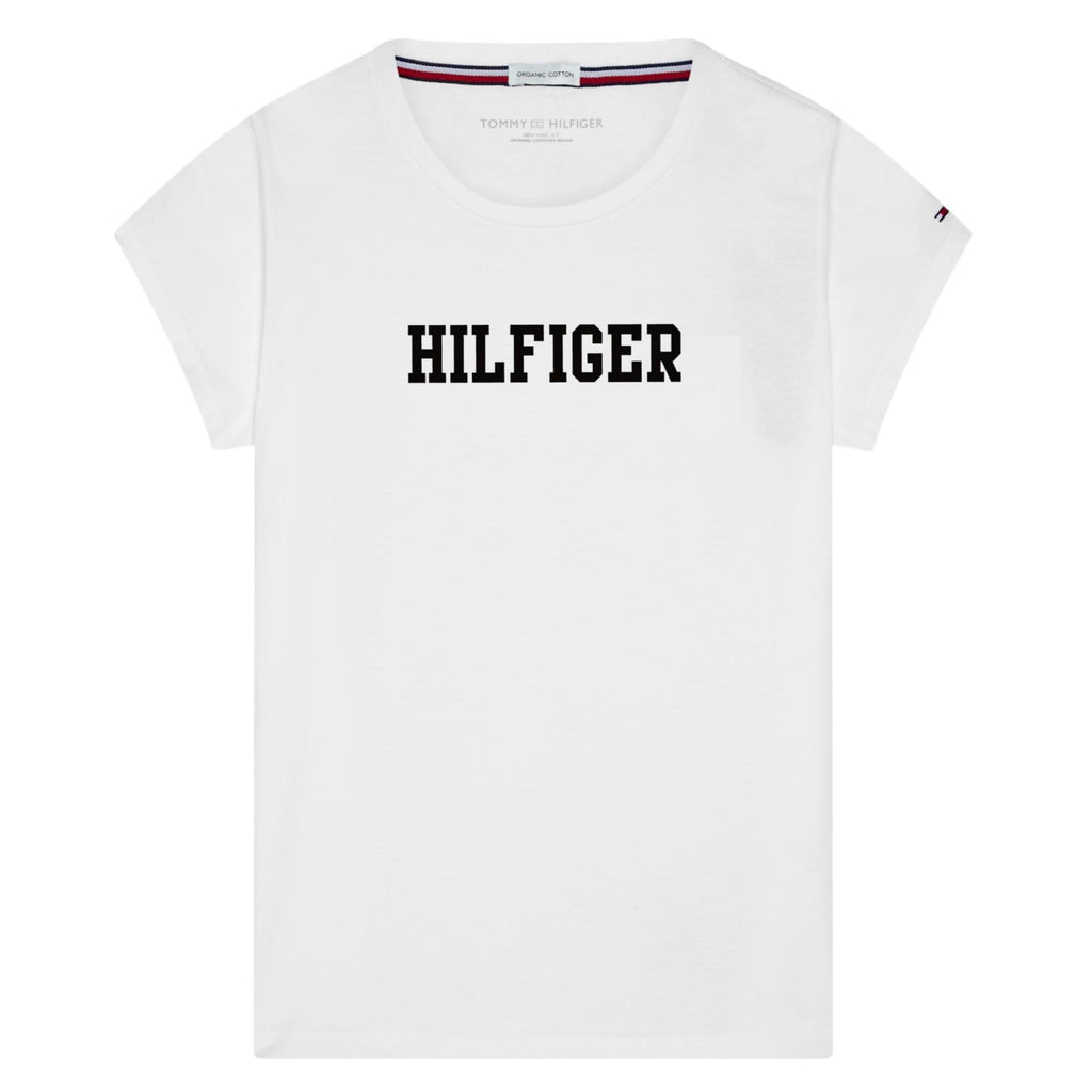 Tommy Hilfiger Womens Short Sleeve Hilfiger T-Shirt - White - Utility Bear