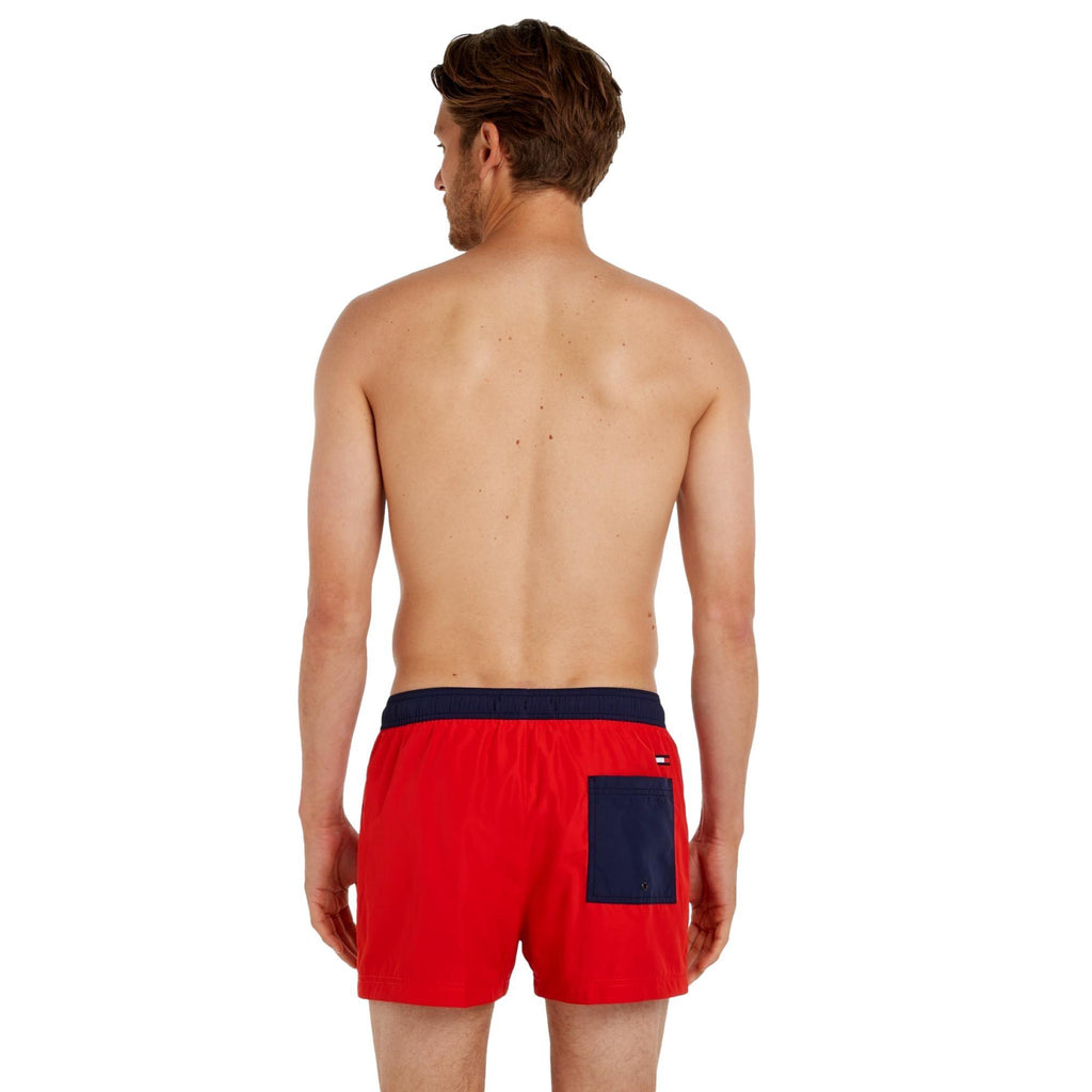 Tommy Jeans Archive Short Drawstring Swim Shorts - Deep Crimson - Utility Bear