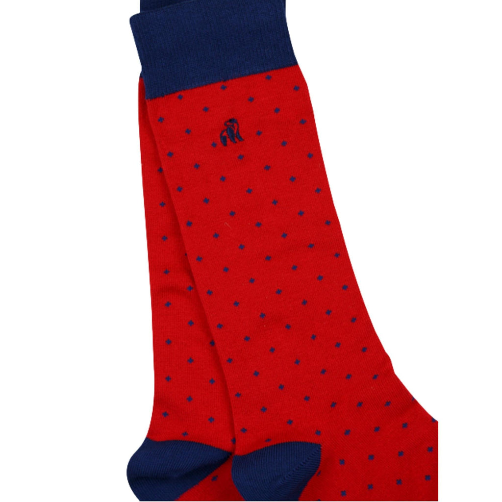 Swole Panda Mens Spotted Bamboo Socks - Red - Utility Bear
