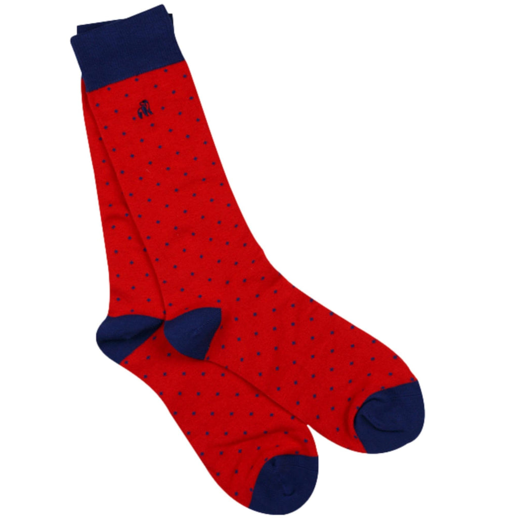 Swole Panda Mens Spotted Bamboo Socks - Red - Utility Bear
